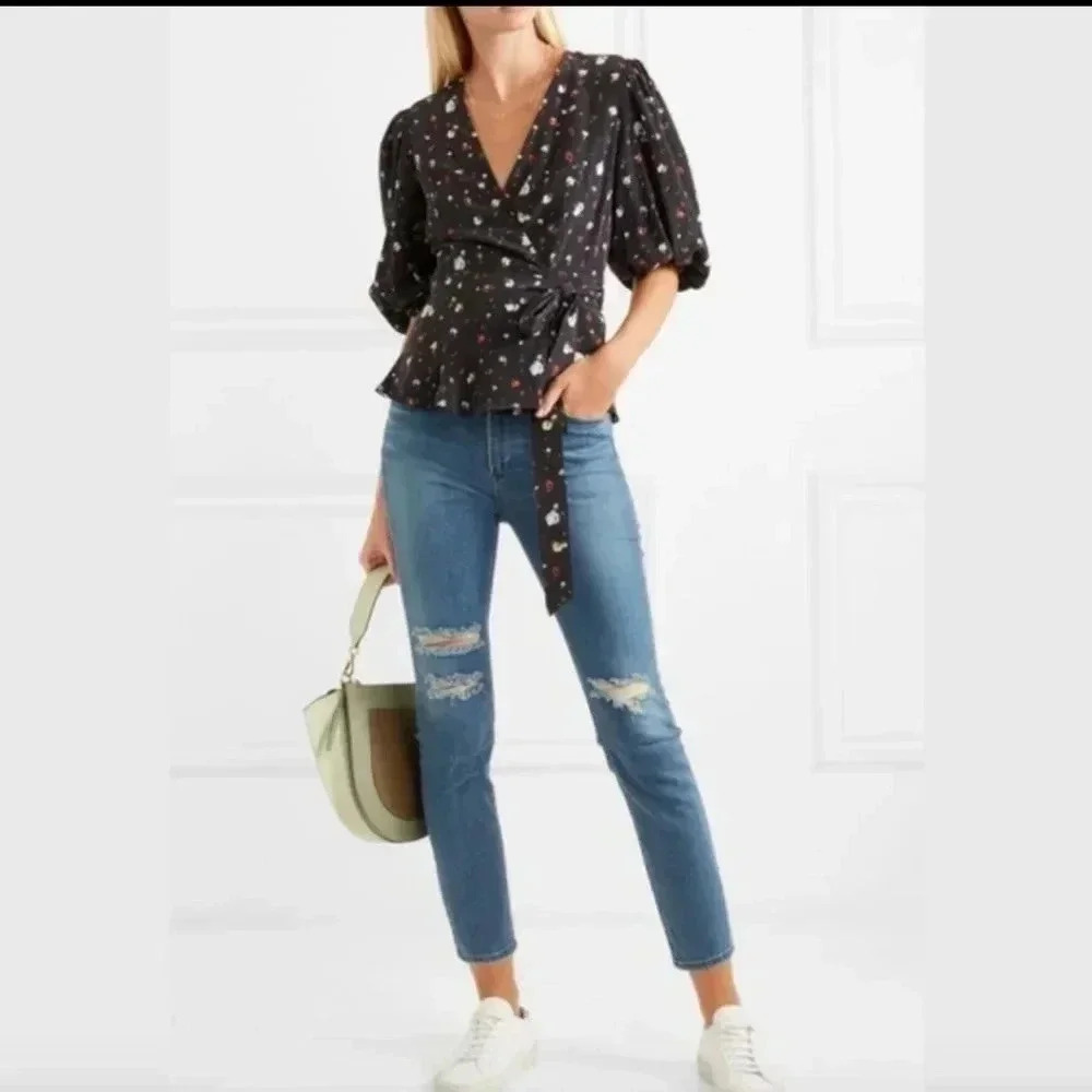 3x1 N.Y.C W4 Colette Slim Crop Jeans High Rise Frayed Distressed Jeans(26)